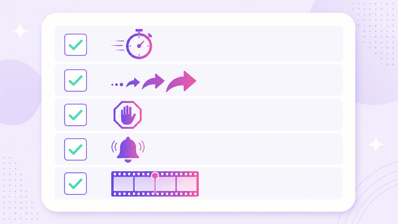 Five-item streaming-service recovery checklist covering detection, backoff, give-up, alerts, and resume behavior