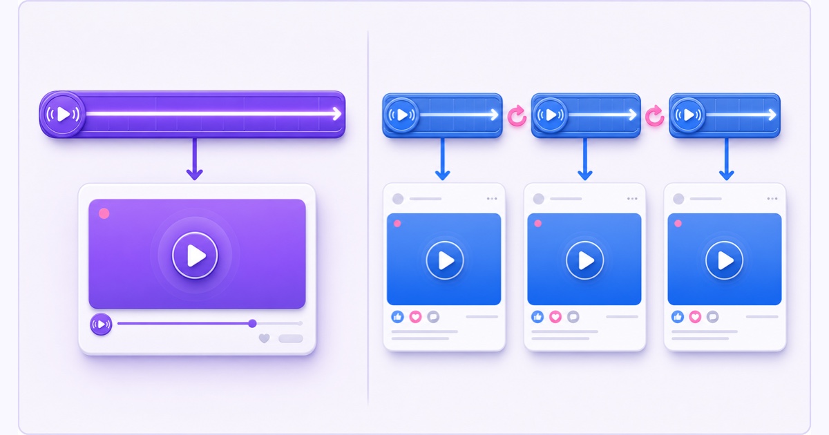 One persistent live watch page compared with three separate Facebook Live posts