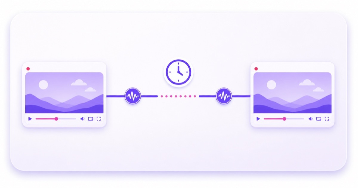 Timeline showing a brief encoder gap reconnecting to the same live watch page