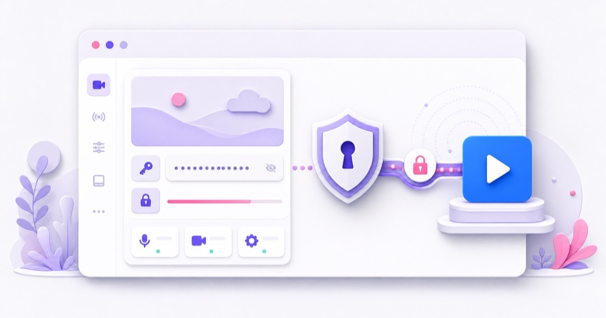 Illustration of Facebook Live Producer with the persistent stream key protected and an RTMPS connection ready