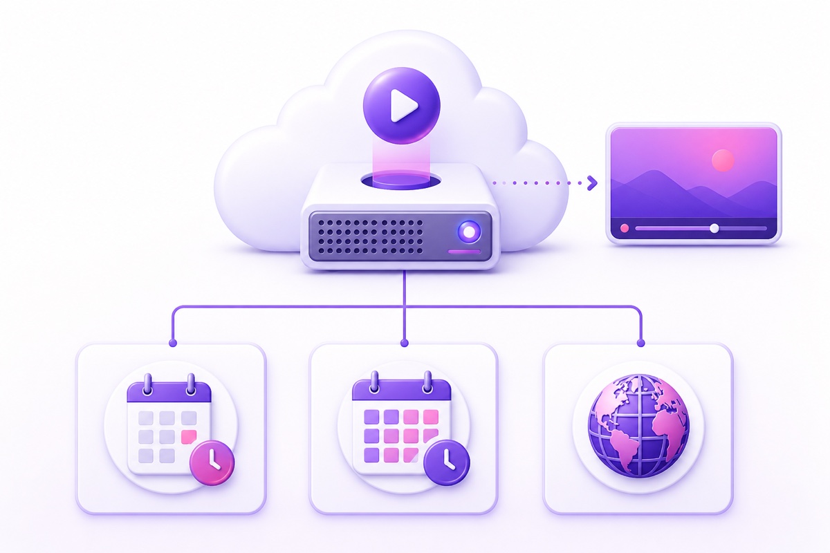 One cloud streaming slot connected to a single live broadcast with daily, monthly, and international plan choices
