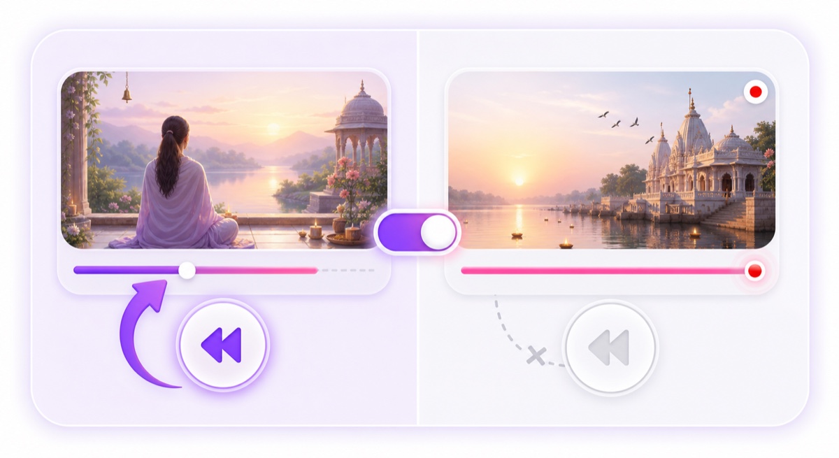 DVR enabled versus disabled decision card for a continuous live stream